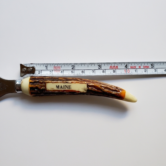 60's Vintage 'Maine' Antique Deer Stag Antler Bone Bar Tool Combi Bottle Opener - Picture 7 of 11
